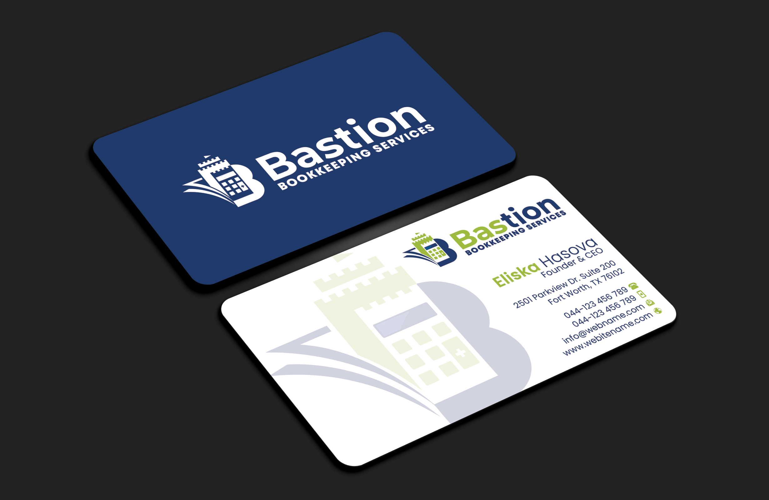 Diseño de Tarjeta de Presentación por DesignerShahadat para Bastion Bookkeeping Services | Diseño #33895615