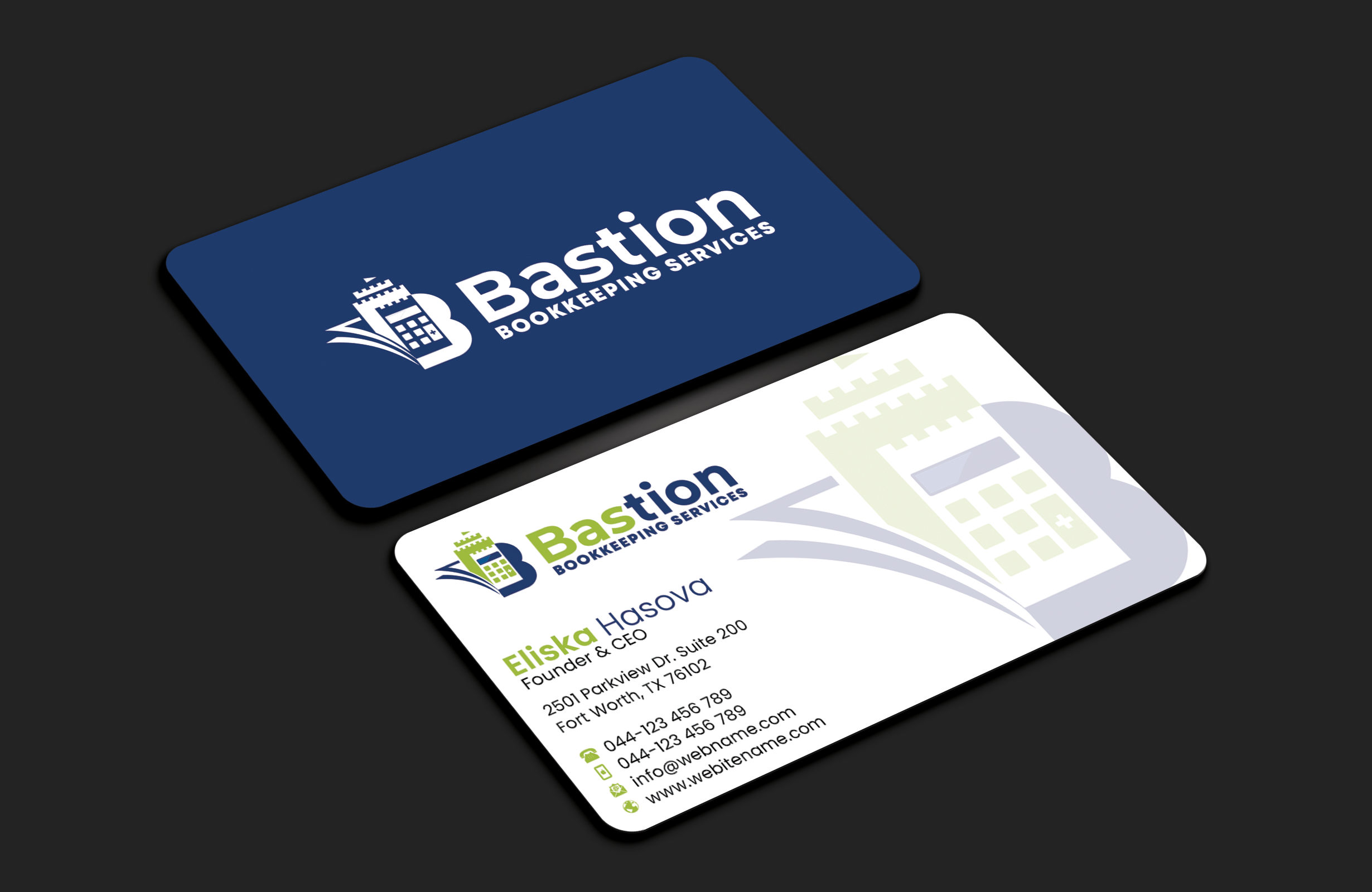 Visitenkarten-Design von DesignerShahadat für Bastion Bookkeeping Services | Design #33895625