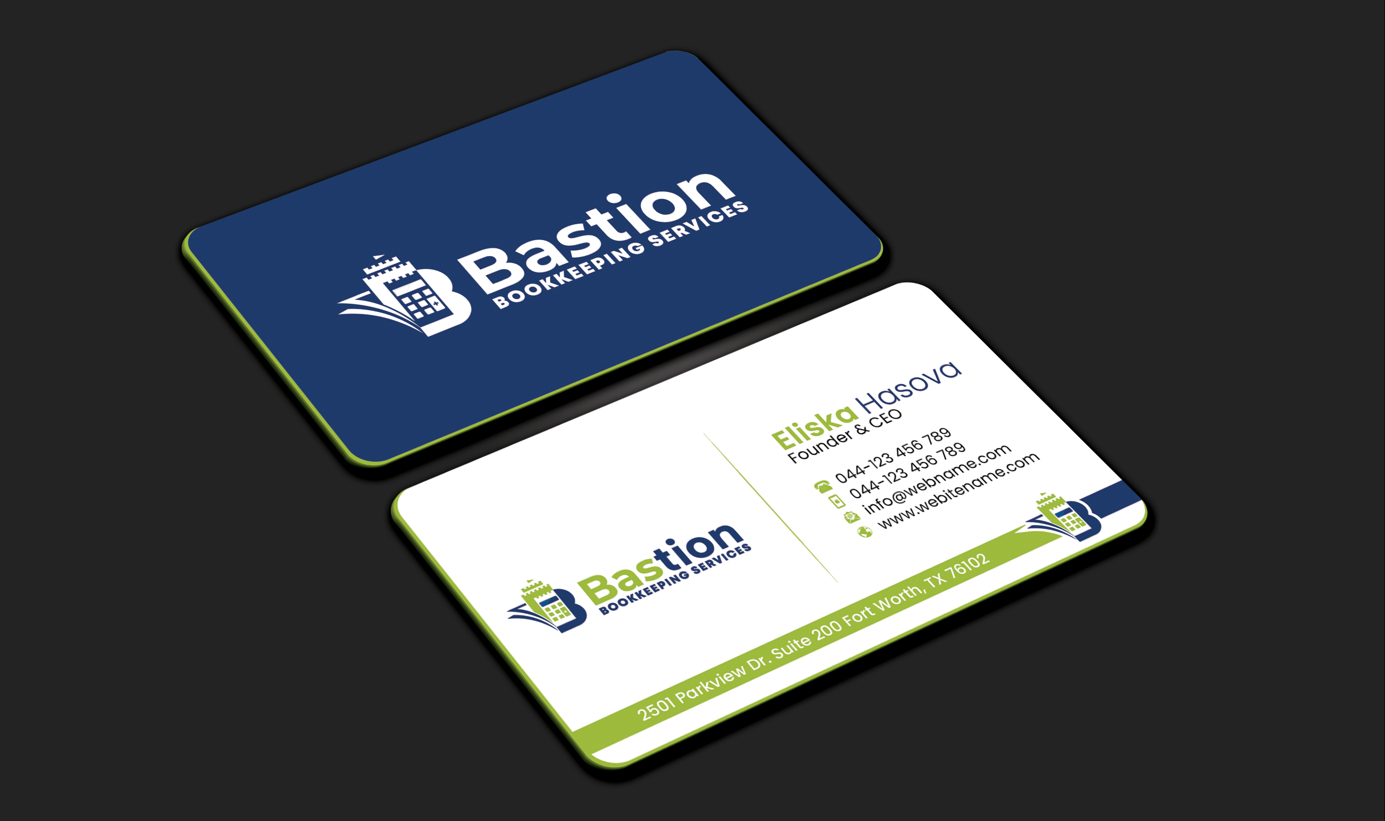 Visitenkarten-Design von DesignerShahadat für Bastion Bookkeeping Services | Design #33897009