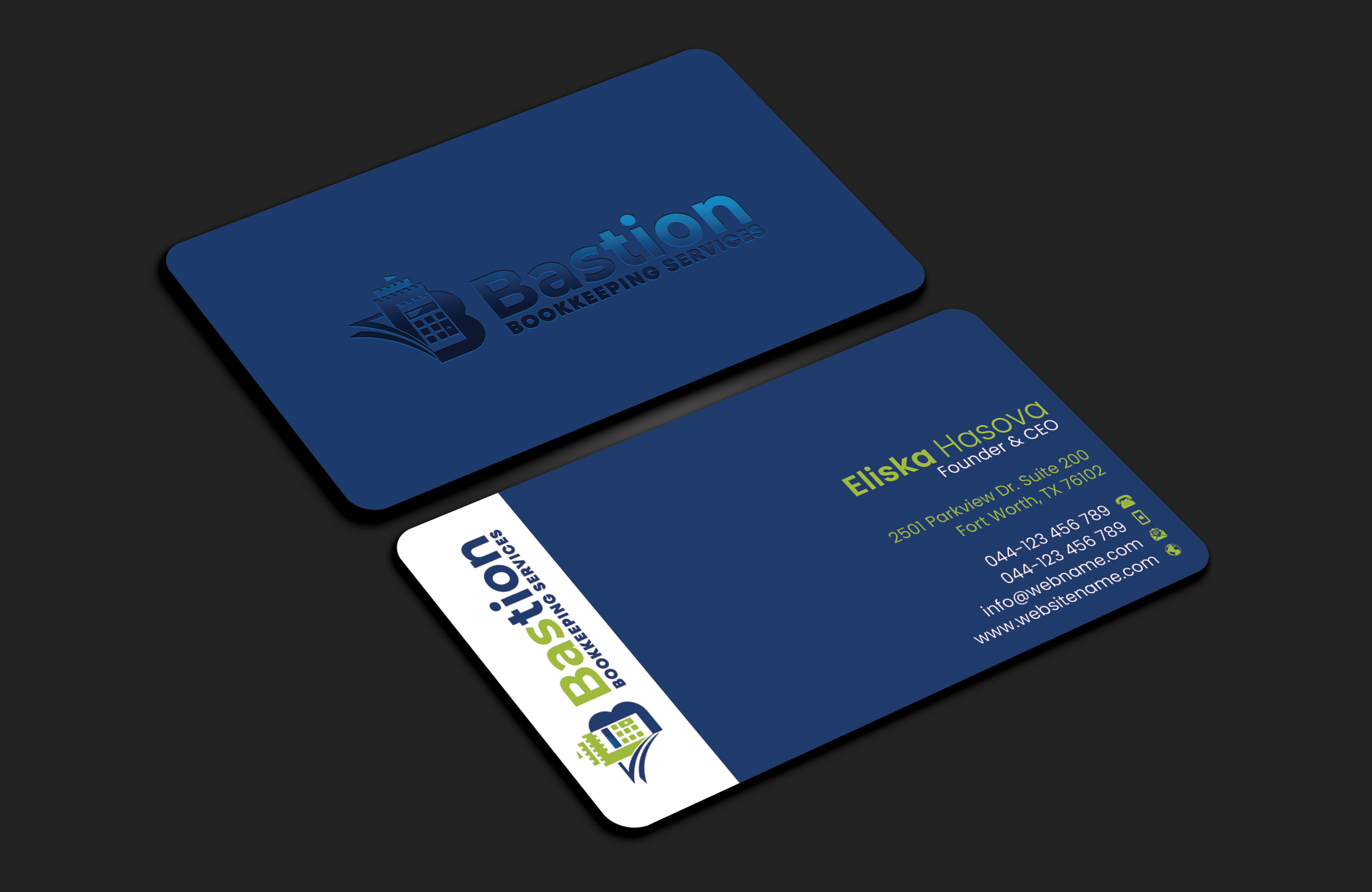 Visitenkarten-Design von DesignerShahadat für Bastion Bookkeeping Services | Design #33897066