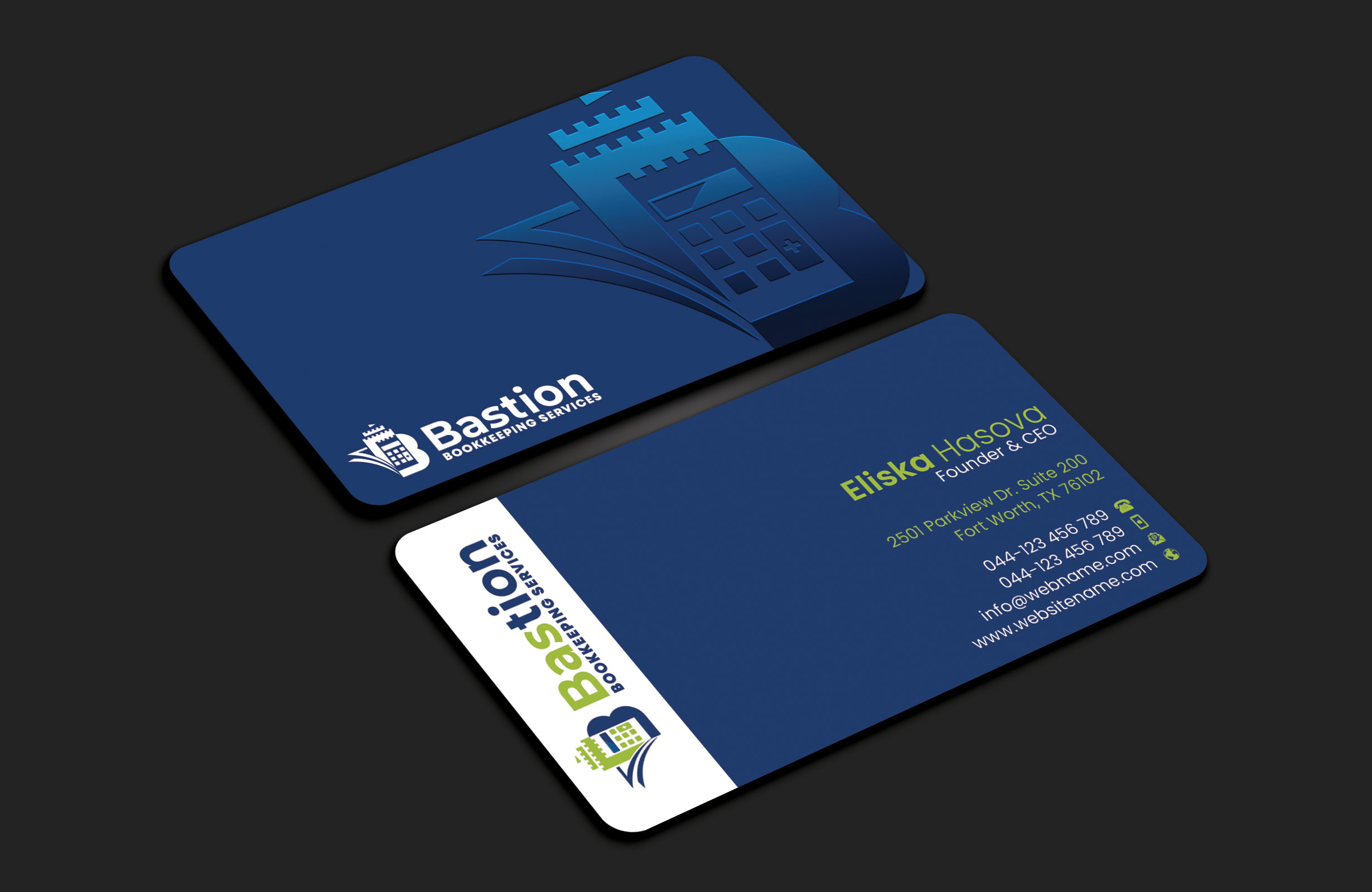 Visitenkarten-Design von DesignerShahadat für Bastion Bookkeeping Services | Design #33897068