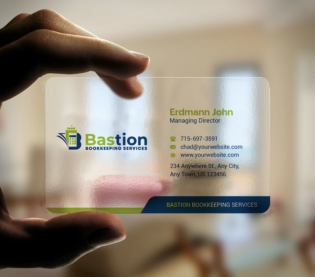 Design de Carte de Visite par INDIAN_Ashok pour Bastion Bookkeeping Services | Design #33901526