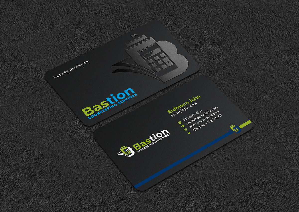 Business Card Design by INDIAN_Ashok for Bastion Bookkeeping Services | Design #33901547