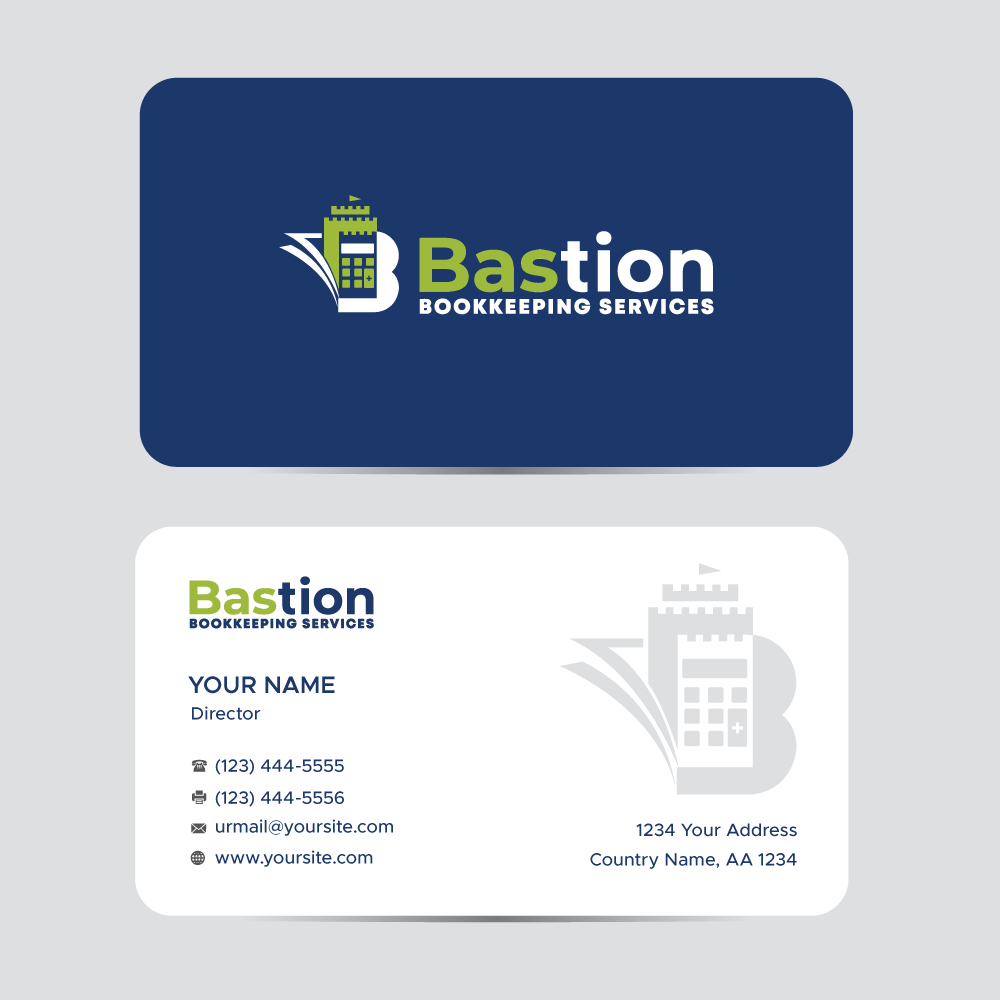 Business Card Design by H4R5Z for Bastion Bookkeeping Services | Design #33893845
