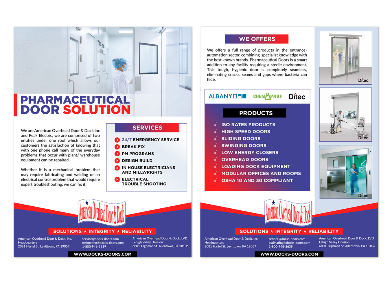 Broschüren-Design von DA. für American Overhead Door And Dock | Design #33913885