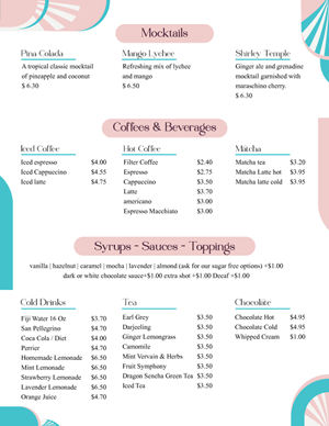 Menu Design by corartstudio for this project | Design: #33919933