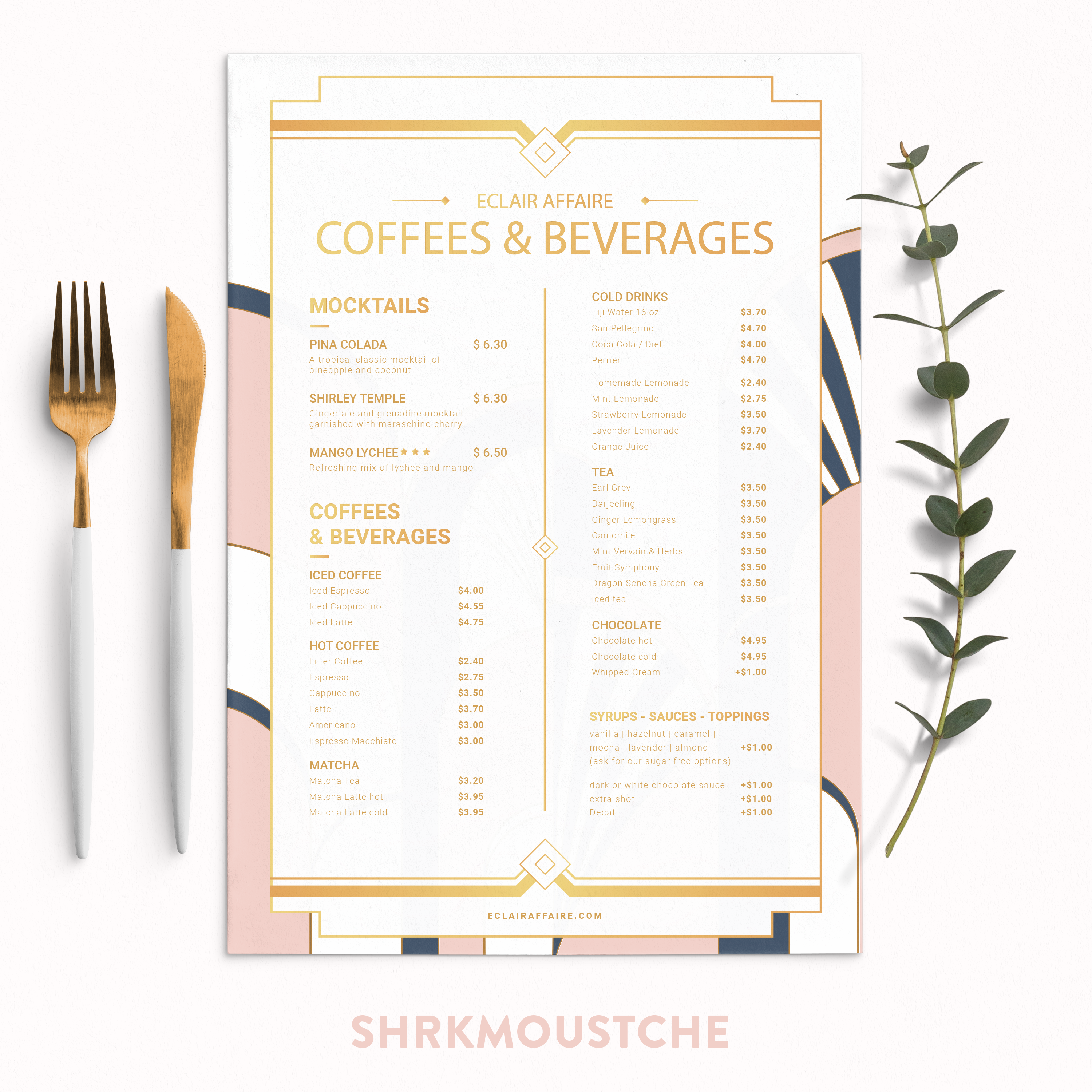 Menu Design by Shark_Moustache for this project | Design #33949056