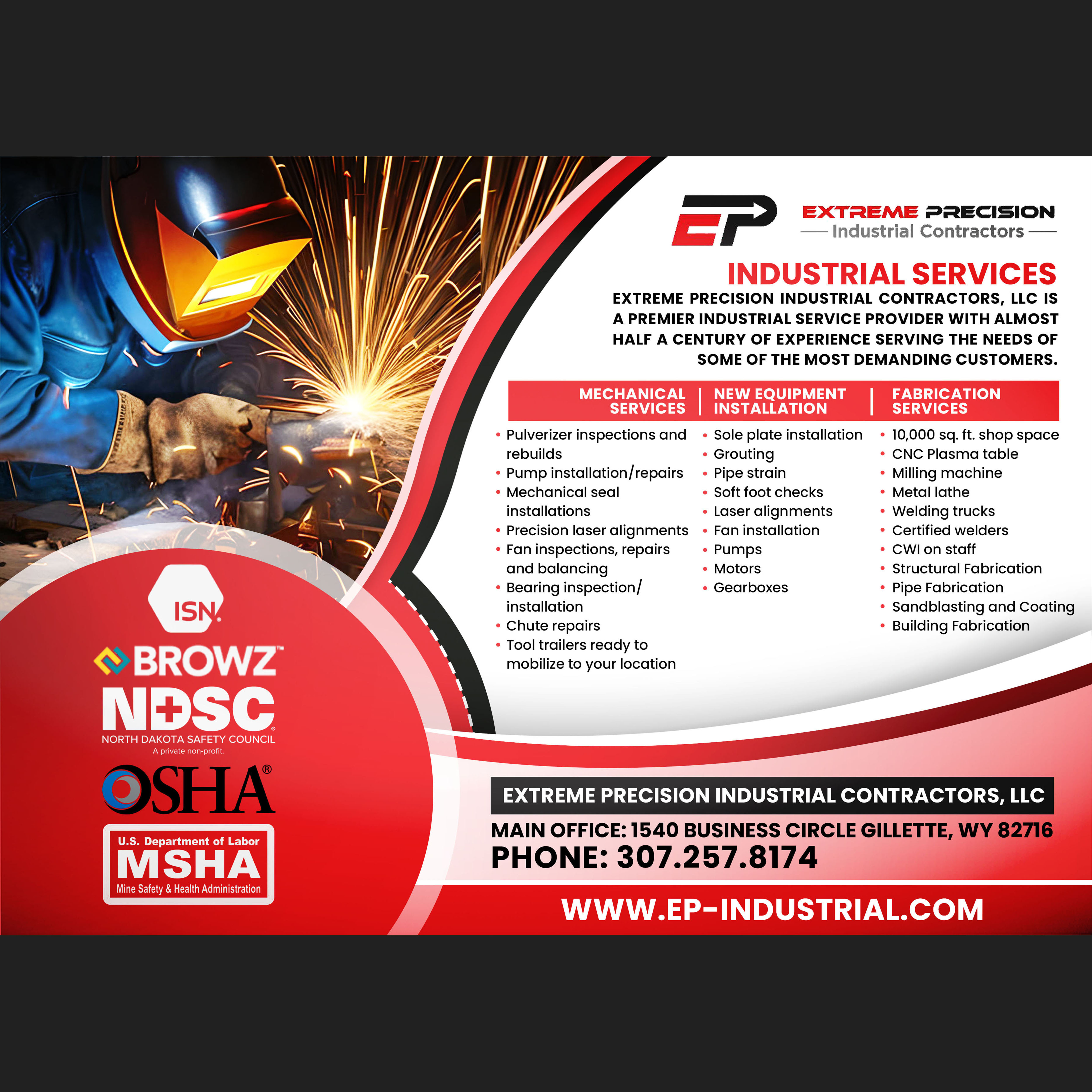 Flyer Design by Anhar for Extreme Precision Industrial Contractors | Design #33914624