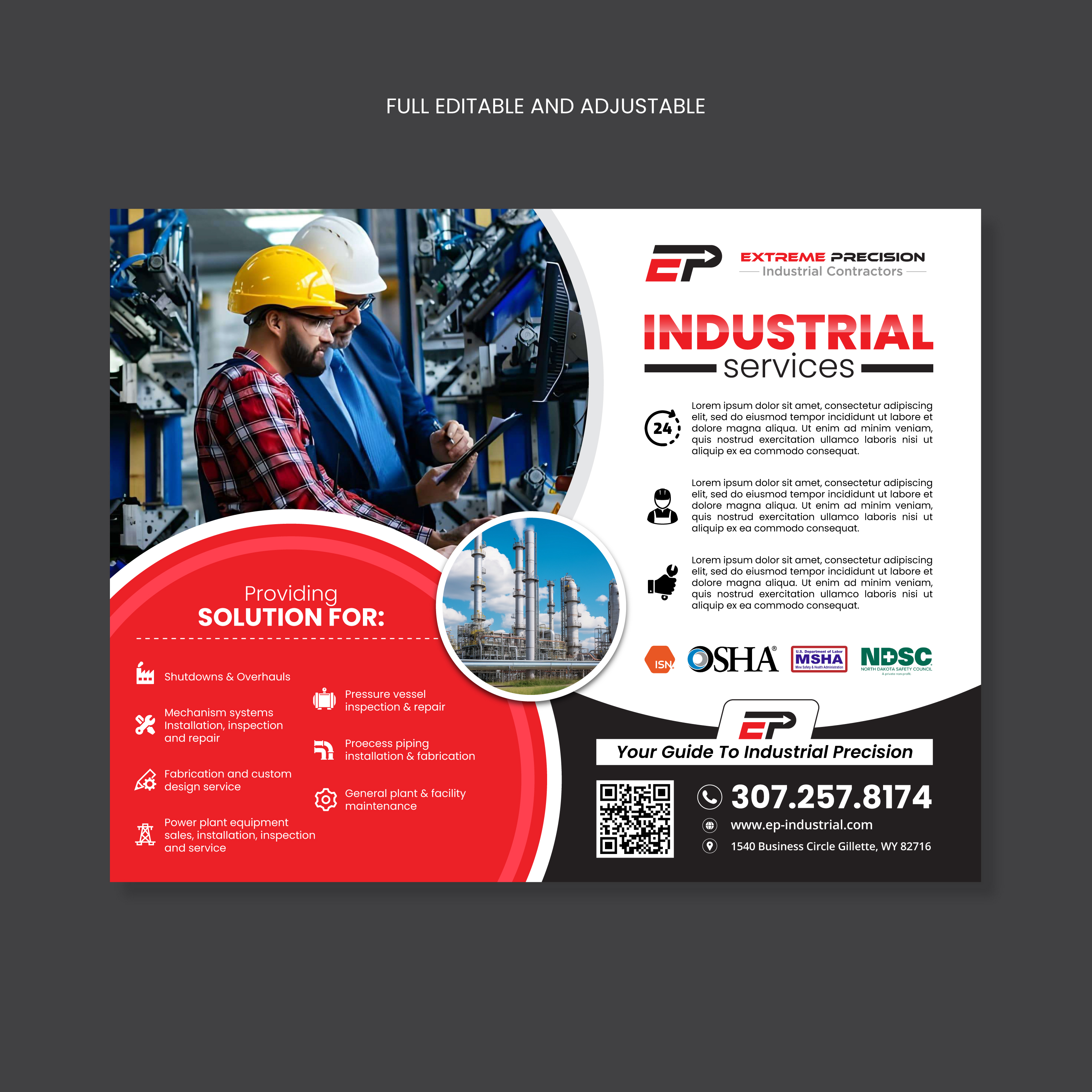 Flyer Design by Winki for Extreme Precision Industrial Contractors | Design #33916244