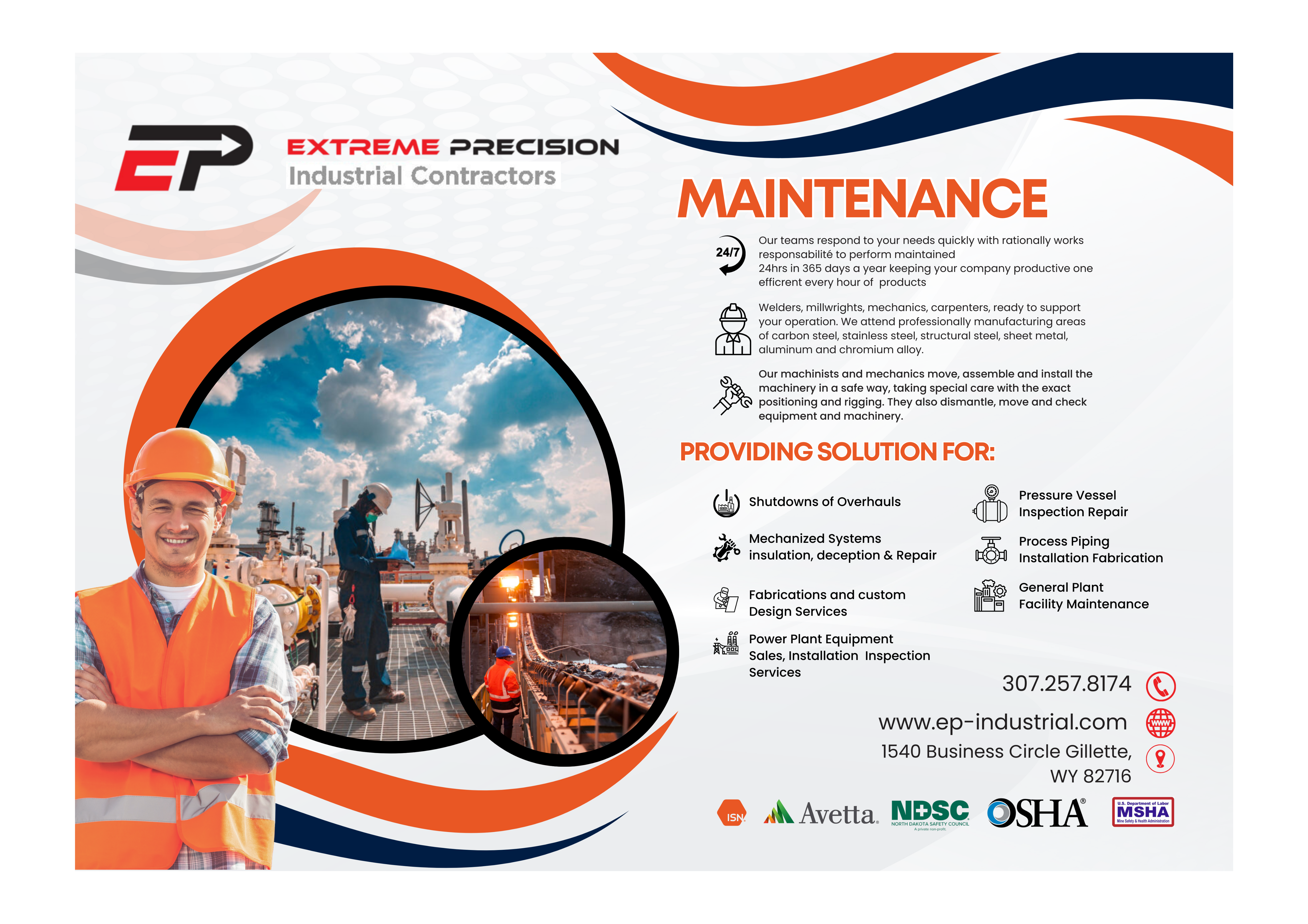 Flyer Design by Custom A for Extreme Precision Industrial Contractors | Design #33914749