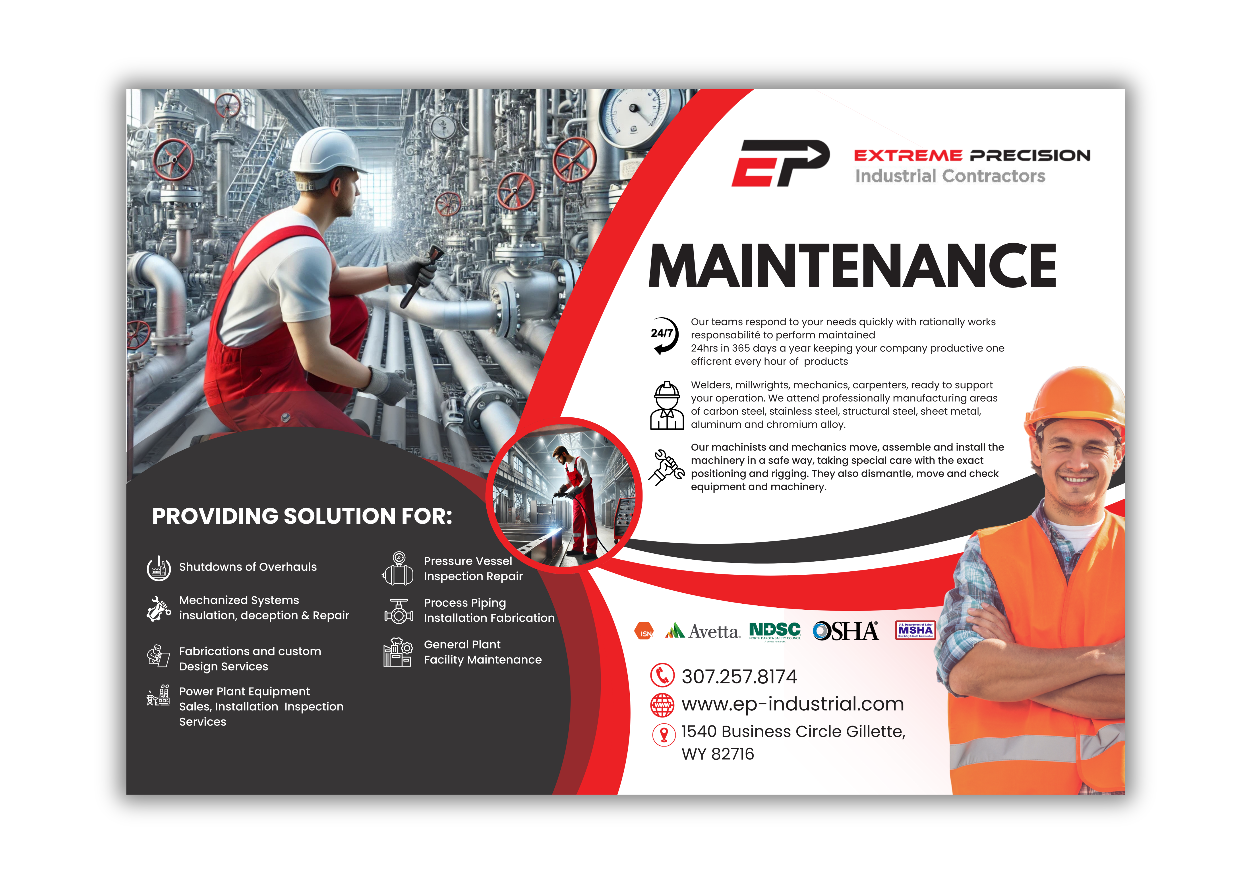 Flyer Design by Custom A for Extreme Precision Industrial Contractors | Design #33915210