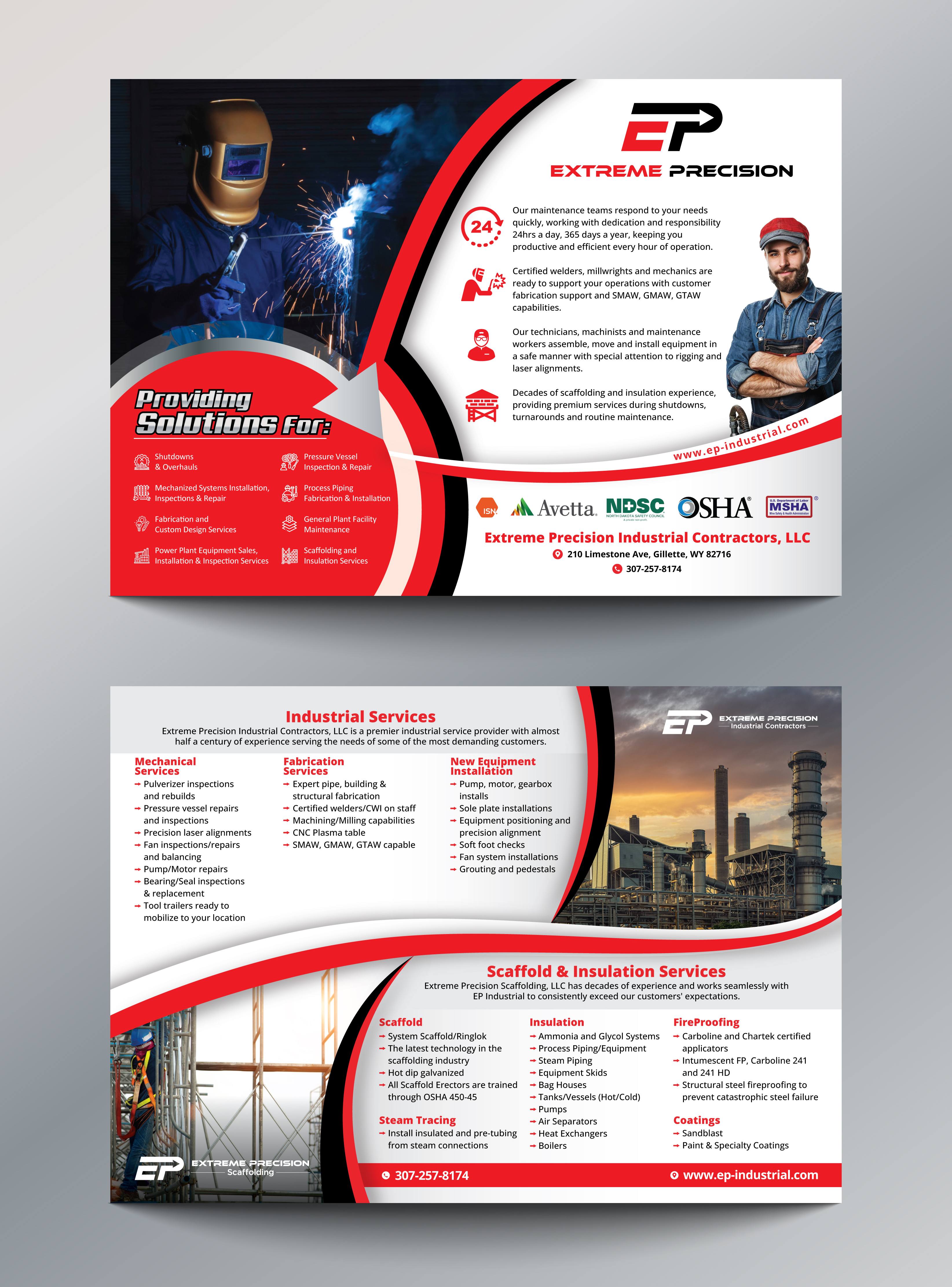 Flyer Design by Impressive Designs for Extreme Precision Industrial Contractors | Design #34000693