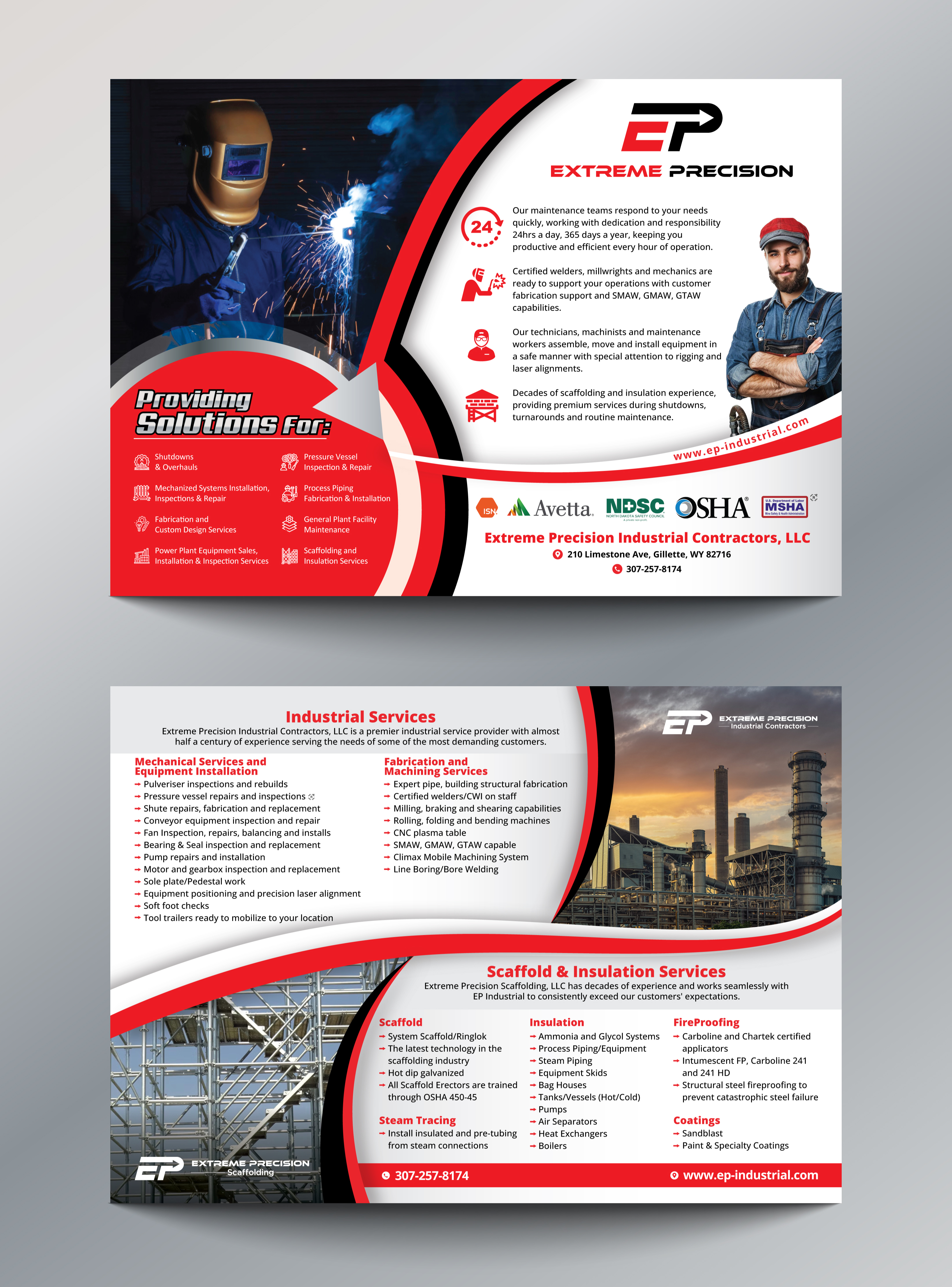 Flyer Design by Impressive Designs for Extreme Precision Industrial Contractors | Design #34097196