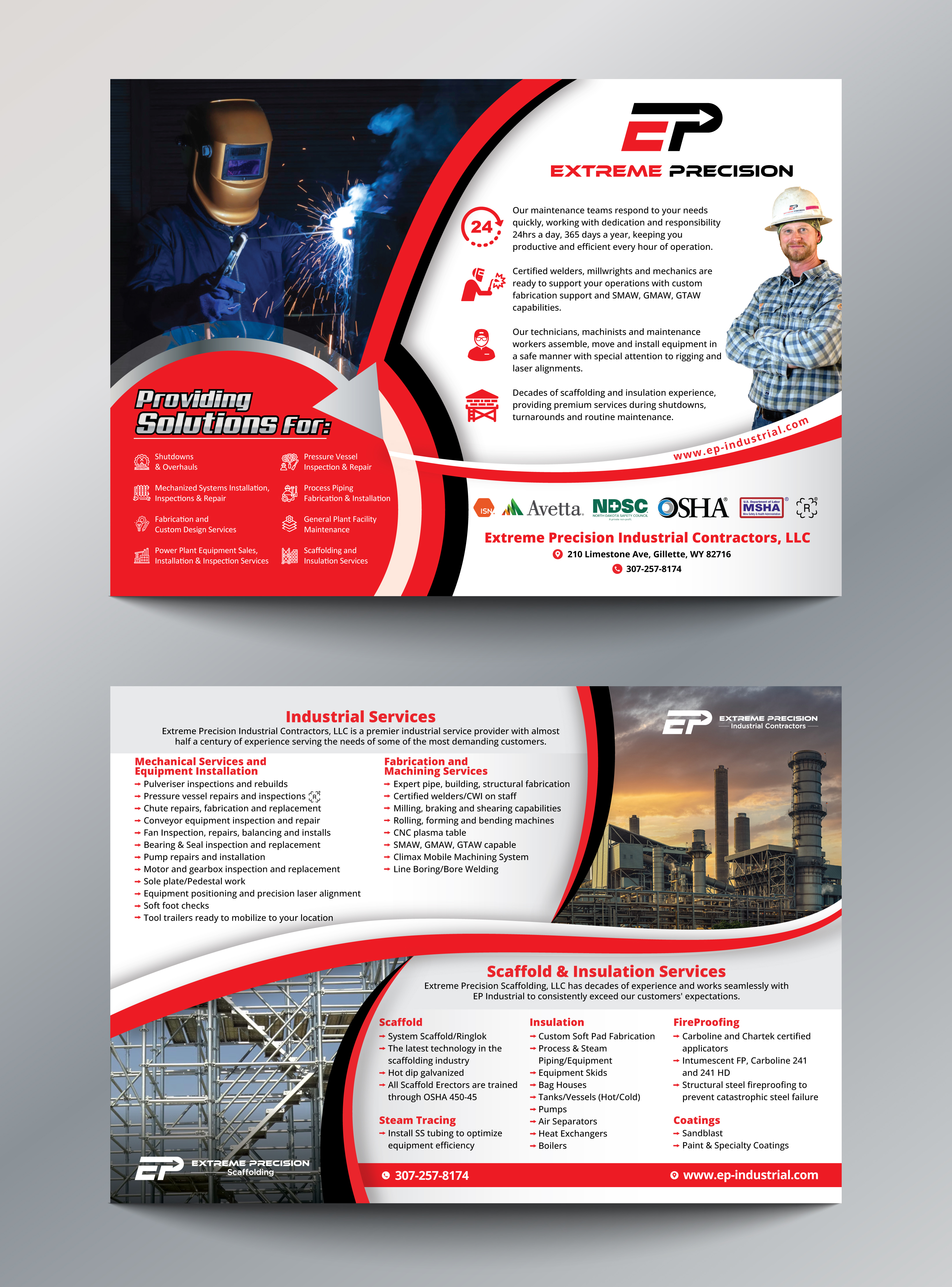 Flyer Design by Impressive Designs for Extreme Precision Industrial Contractors | Design #34140315