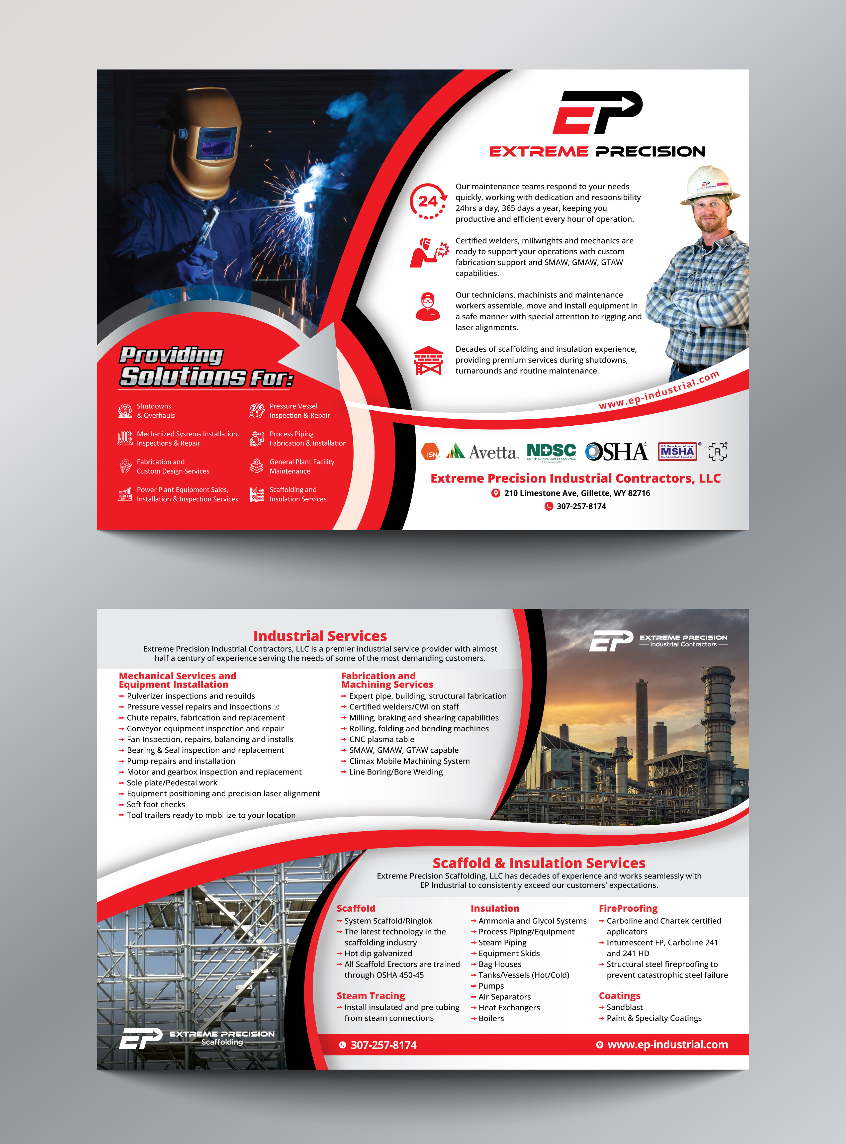 Flyer Design by Impressive Designs for Extreme Precision Industrial Contractors | Design #34155086