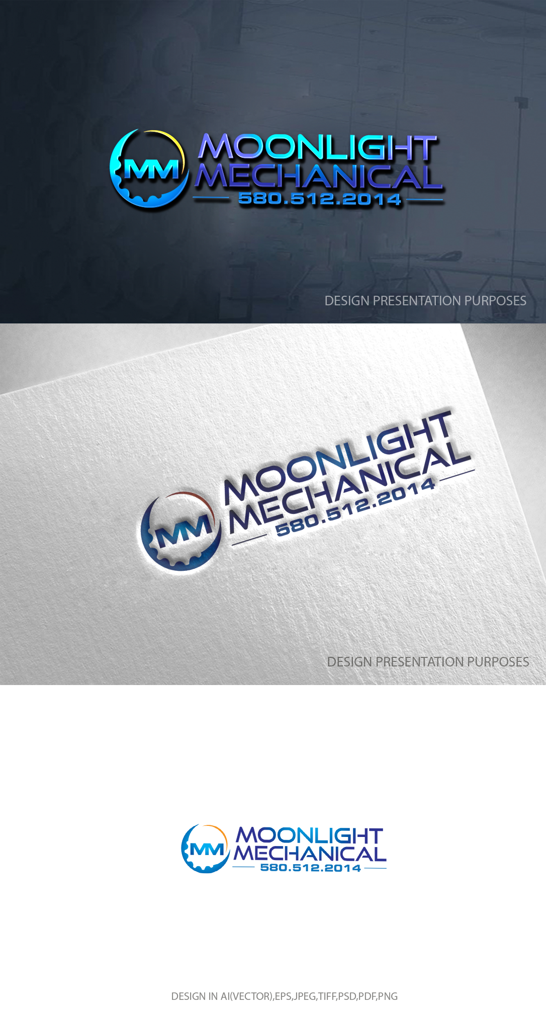 Logo Design by zebronicgraphic for Moonlight Mechanical | Design #33952155