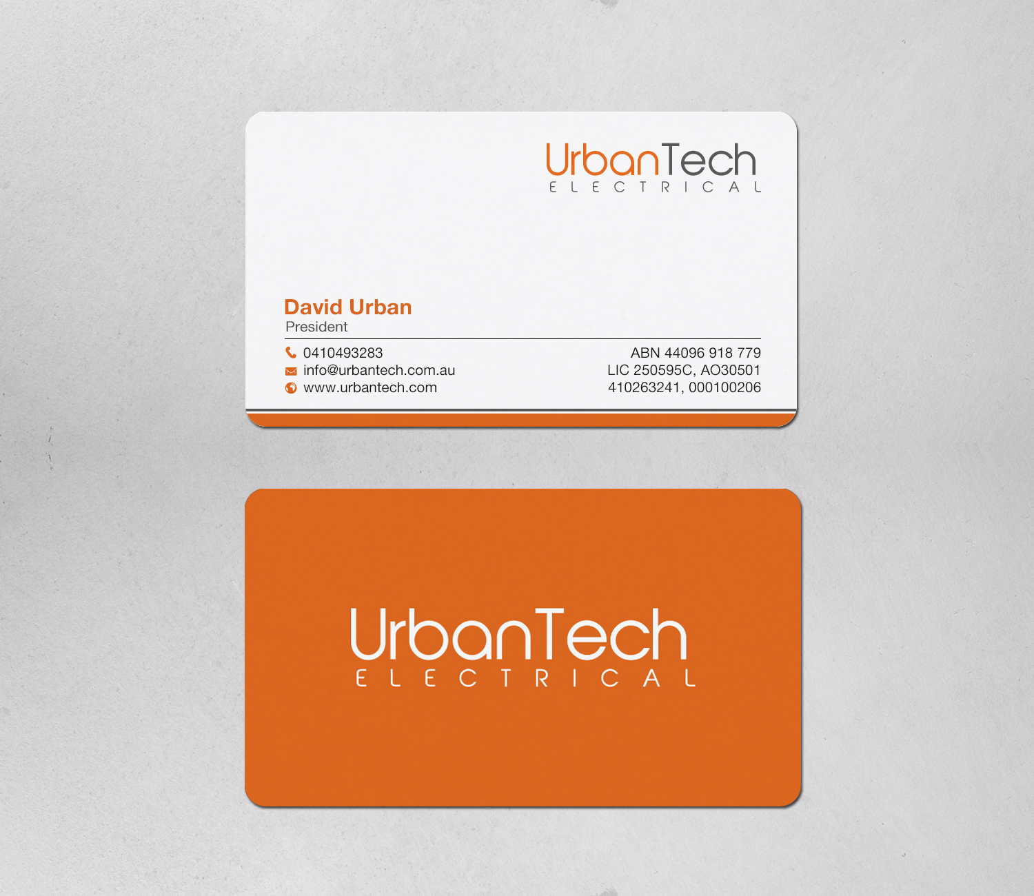 Business Card Design by chandrayaan.creative for Urbantech electrical | Design #33960031
