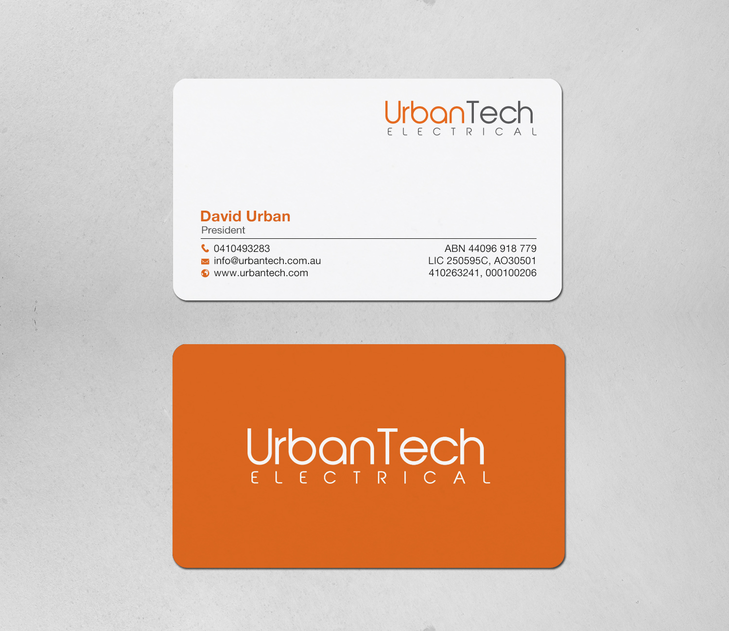 Business Card Design by chandrayaan.creative for Urbantech electrical | Design #33960034