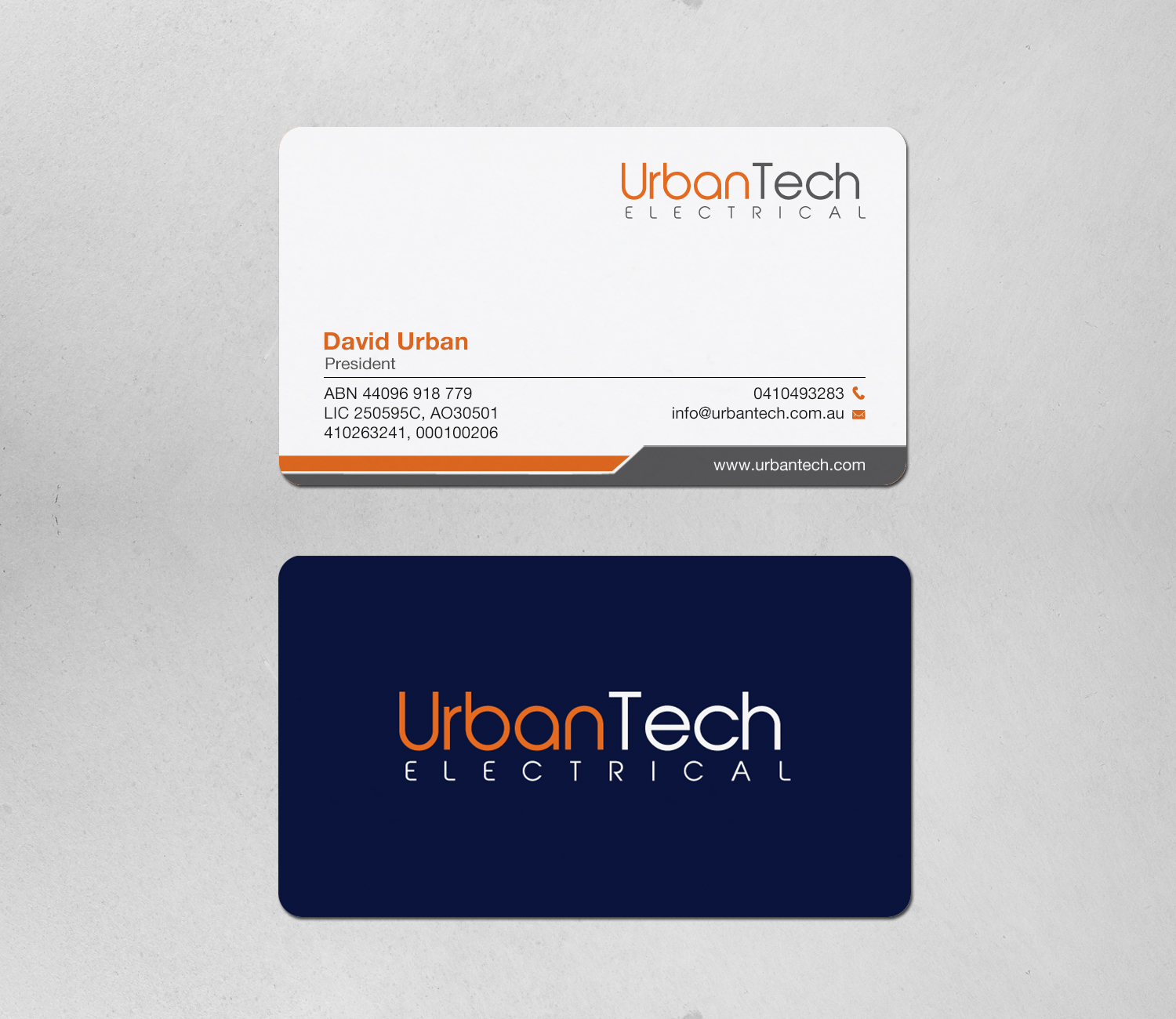 Business Card Design by chandrayaan.creative for Urbantech electrical | Design #33960037