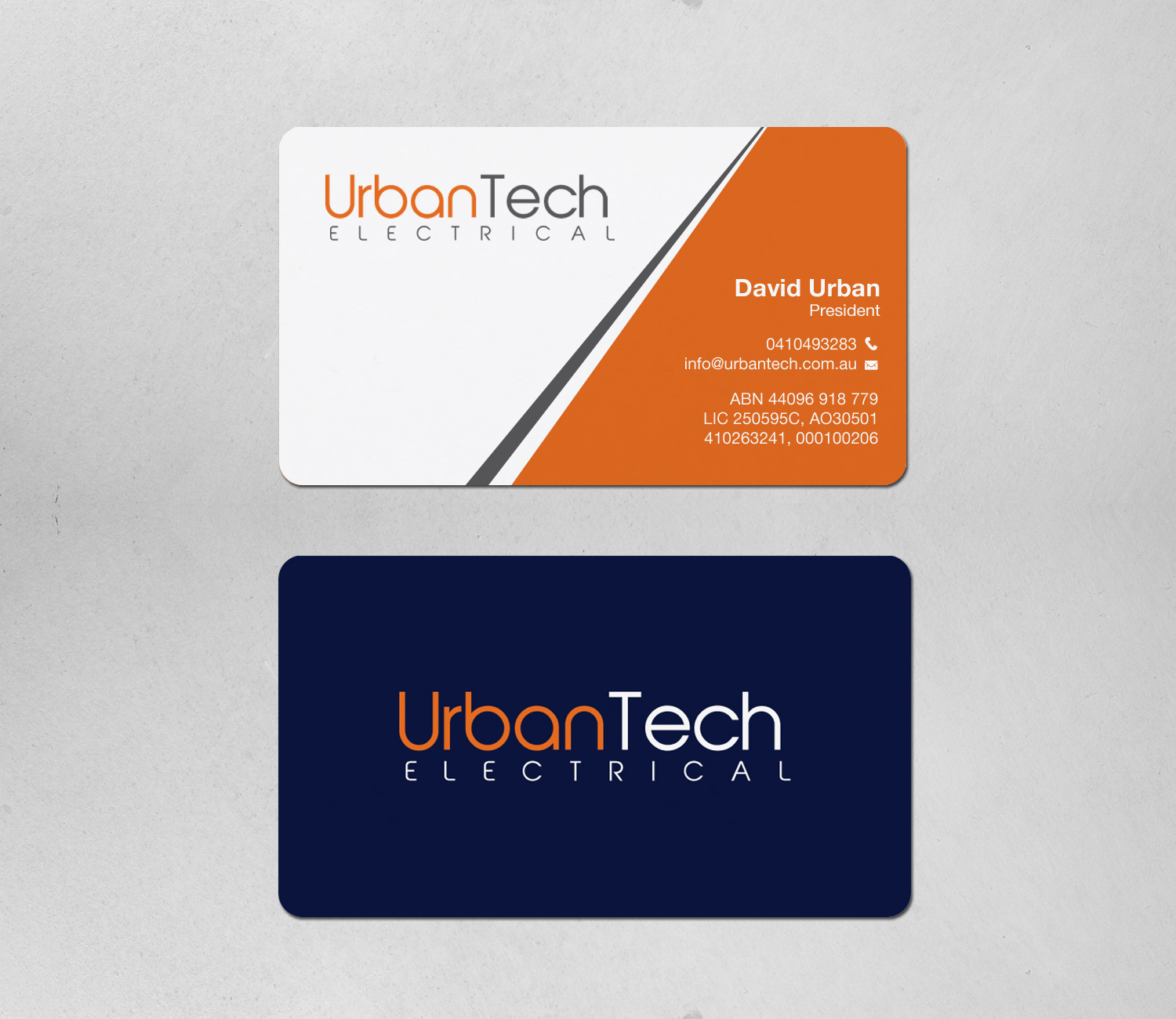 Business Card Design by chandrayaan.creative for Urbantech electrical | Design #33960038