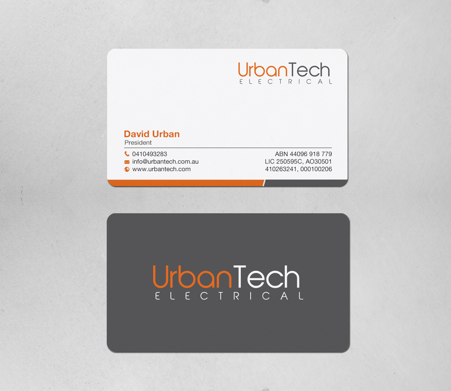 Business Card Design by chandrayaan.creative for Urbantech electrical | Design #33960040