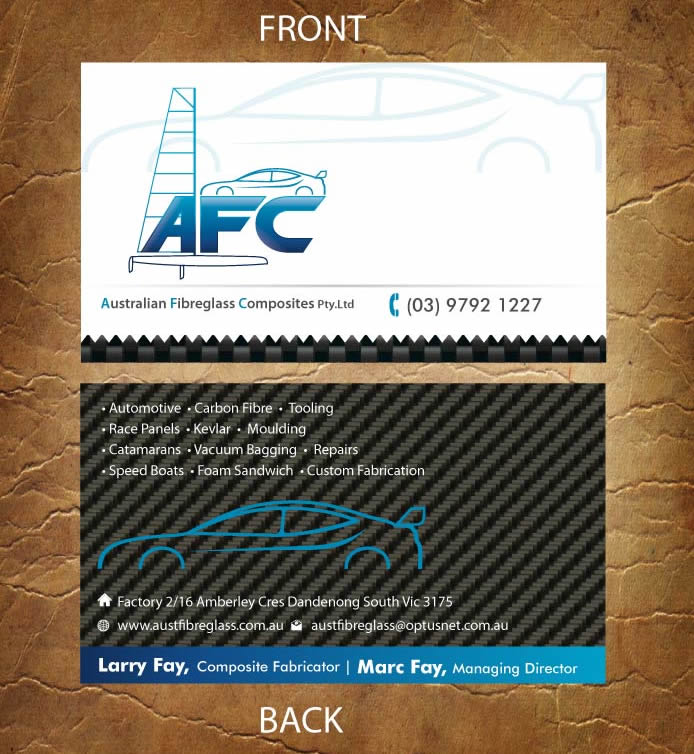 Business Card Design by Sandy1155 for Australian Fibreglass Composites | Design #3107664