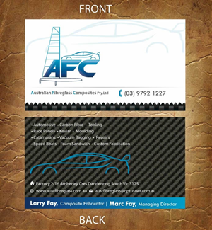 Design de Carte de Visite par Sandy1155 pour Australian Fibreglass Composites | Design : #3107664