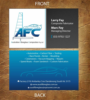 Design de Carte de Visite par Sandy1155 pour Australian Fibreglass Composites | Design : #3107667