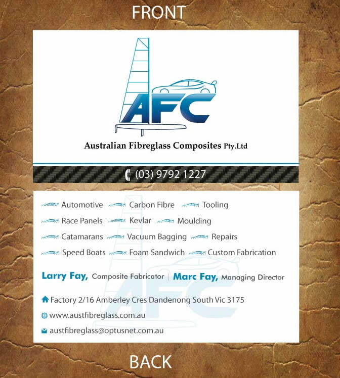 Business Card Design by Sandy1155 for Australian Fibreglass Composites | Design #3107677