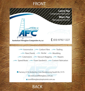 Design de Carte de Visite par Sandy1155 pour Australian Fibreglass Composites | Design : #3107680