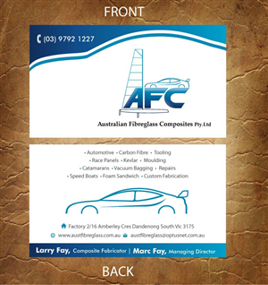 Design de Carte de Visite par Sandy1155 pour Australian Fibreglass Composites | Design : #3107683