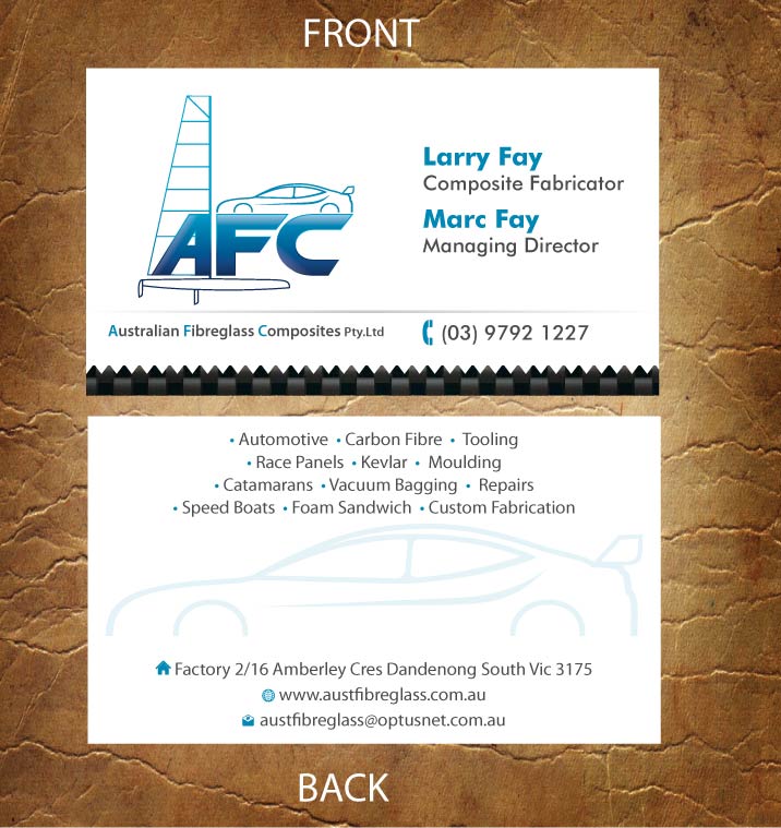 Business Card Design by Sandy1155 for Australian Fibreglass Composites | Design #3107697