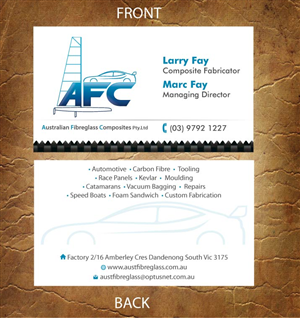 Design de Carte de Visite par Sandy1155 pour Australian Fibreglass Composites | Design : #3107697