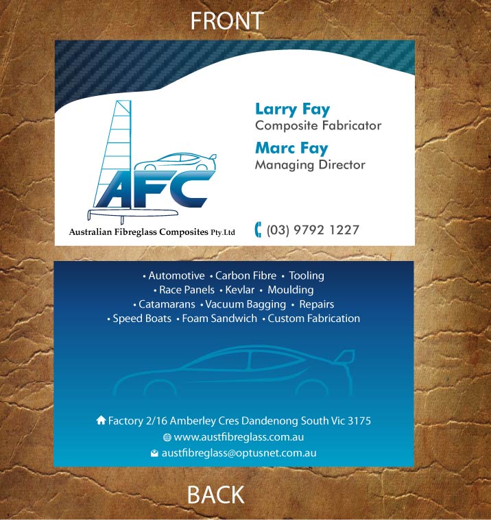 Business Card Design by Sandy1155 for Australian Fibreglass Composites | Design #3107703