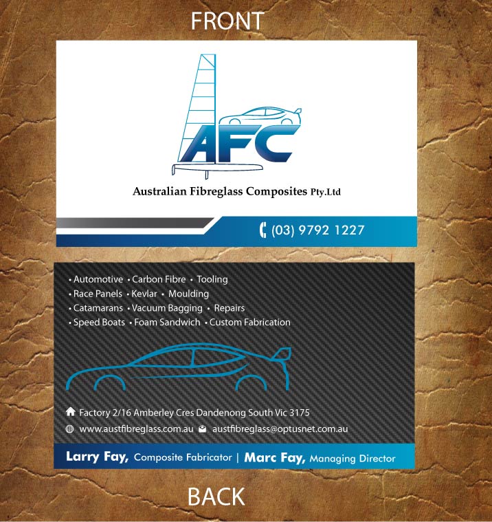 Business Card Design by Sandy1155 for Australian Fibreglass Composites | Design #3107708