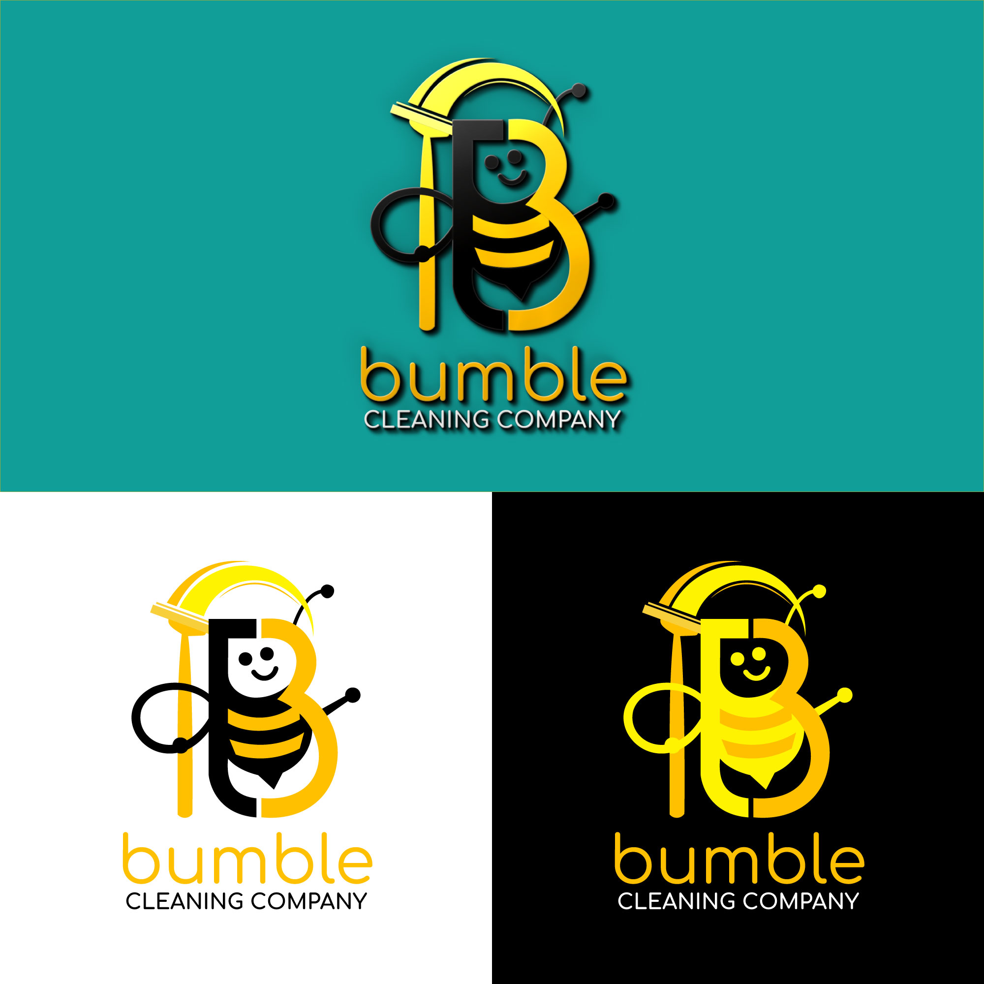 Logo Design by Mk Pixel for Bumble Cleaning Company | Design #33973691