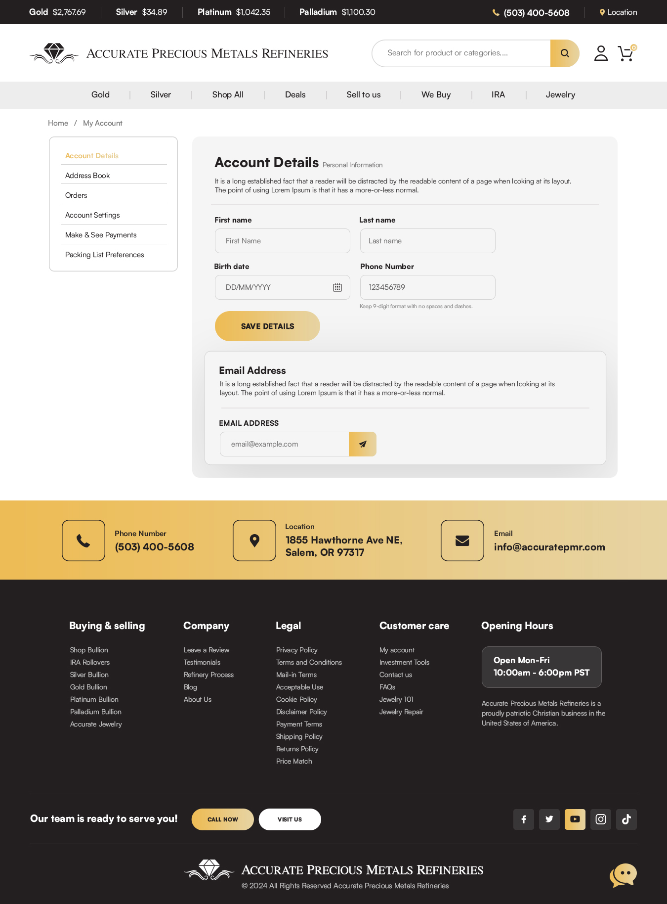 Web Design par NZ Creatives pour Accurate Precous Metals Refineries | Design #34253709