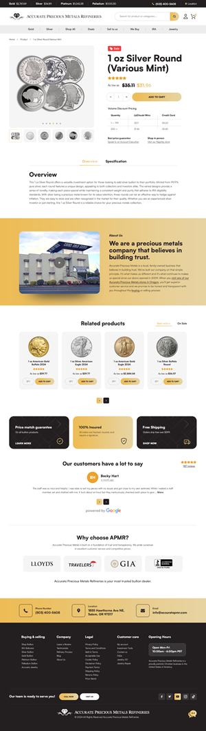 Web Design by nzdesigners for Accurate Precous Metals Refineries | Design: #34253711