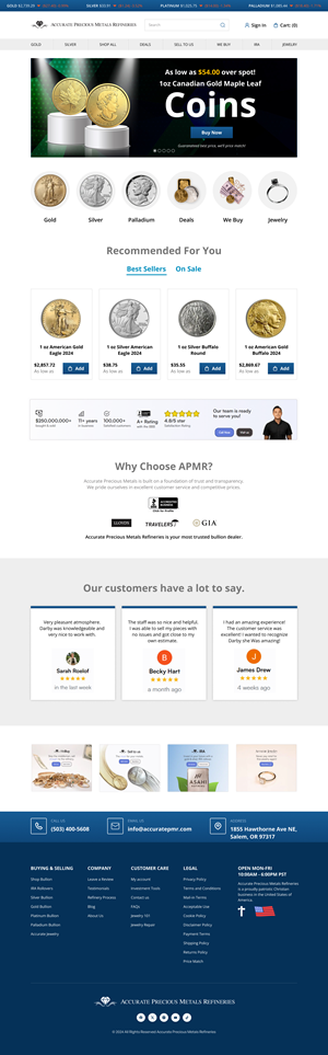 Web Design by Senthil Kumaar V for Accurate Precous Metals Refineries | Design #33997720