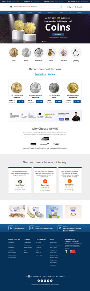 Web Design by Senthil Kumaar V for Accurate Precous Metals Refineries | Design: #34010325