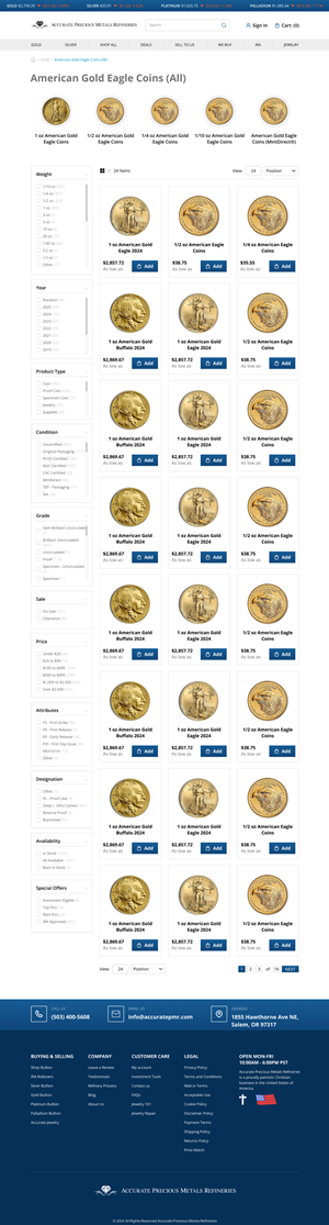 Web Design by Senthil Kumaar V for Accurate Precous Metals Refineries | Design: #34036253