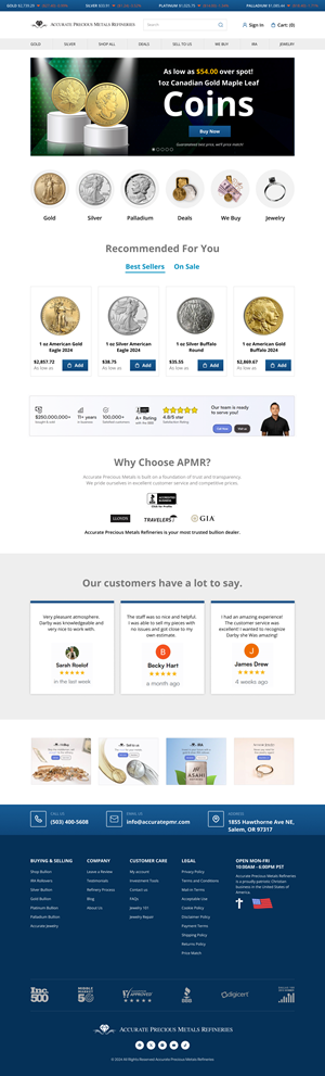 Web Design by Senthil Kumaar V for Accurate Precous Metals Refineries | Design: #34253410