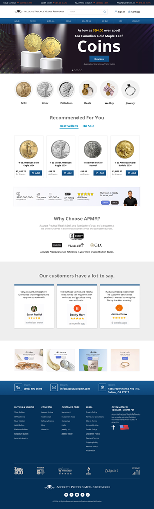 Web Design by Senthil Kumaar V for Accurate Precous Metals Refineries | Design: #34253412