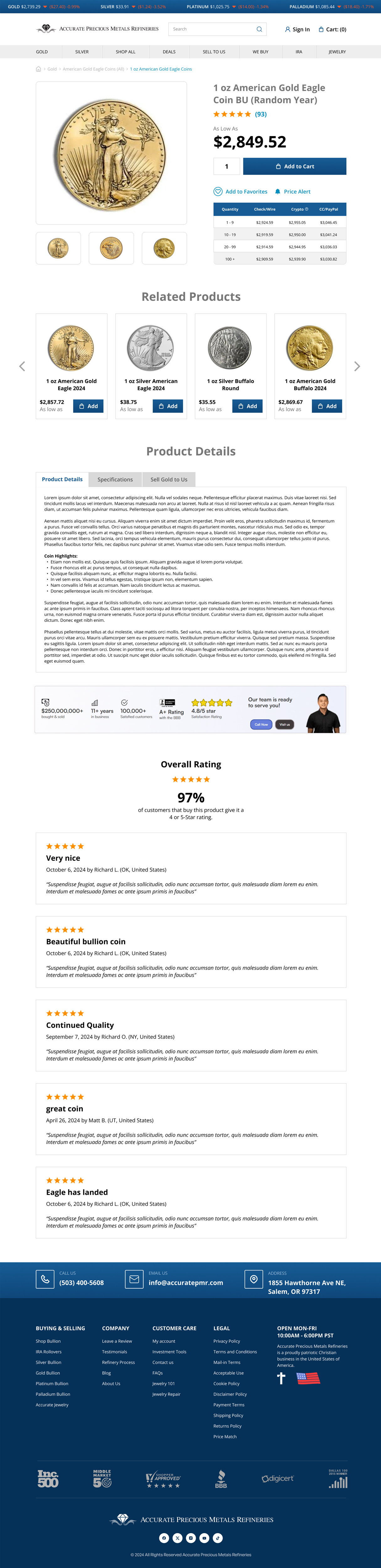 Web Design par Senthil Kumaar V pour Accurate Precous Metals Refineries | Design #34253413