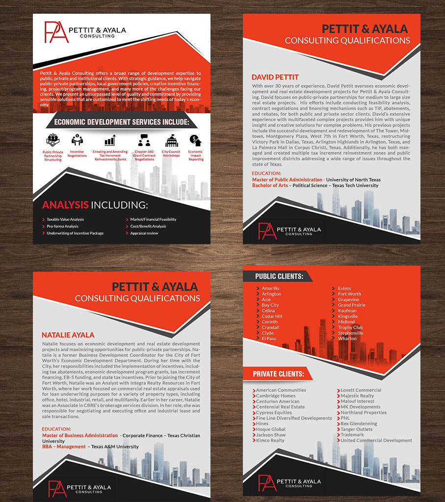 Broschüren-Design von crazy creation für DAVID PETTIT ECONOMIC DEVELOPMENT, LLC | Design #34014466