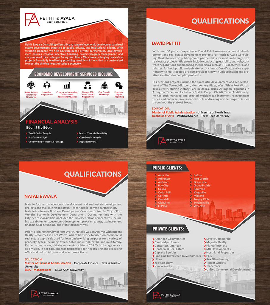 Broschüren-Design von crazy creation für DAVID PETTIT ECONOMIC DEVELOPMENT, LLC | Design: #34039993