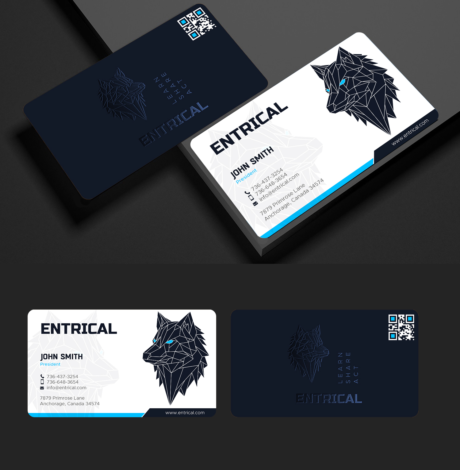 Business Card Design by chandrayaan.creative for Entrical, LLC | Design #34026094