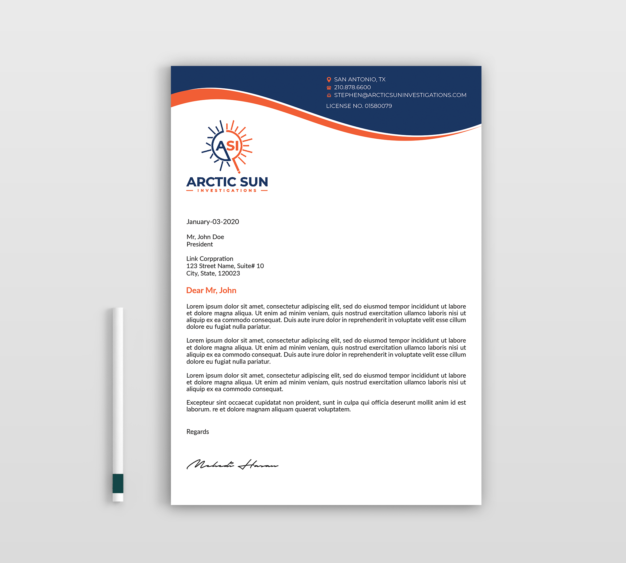 Letterhead Design by Expert Bappy for Della Casa Law Firm | Design #34024081