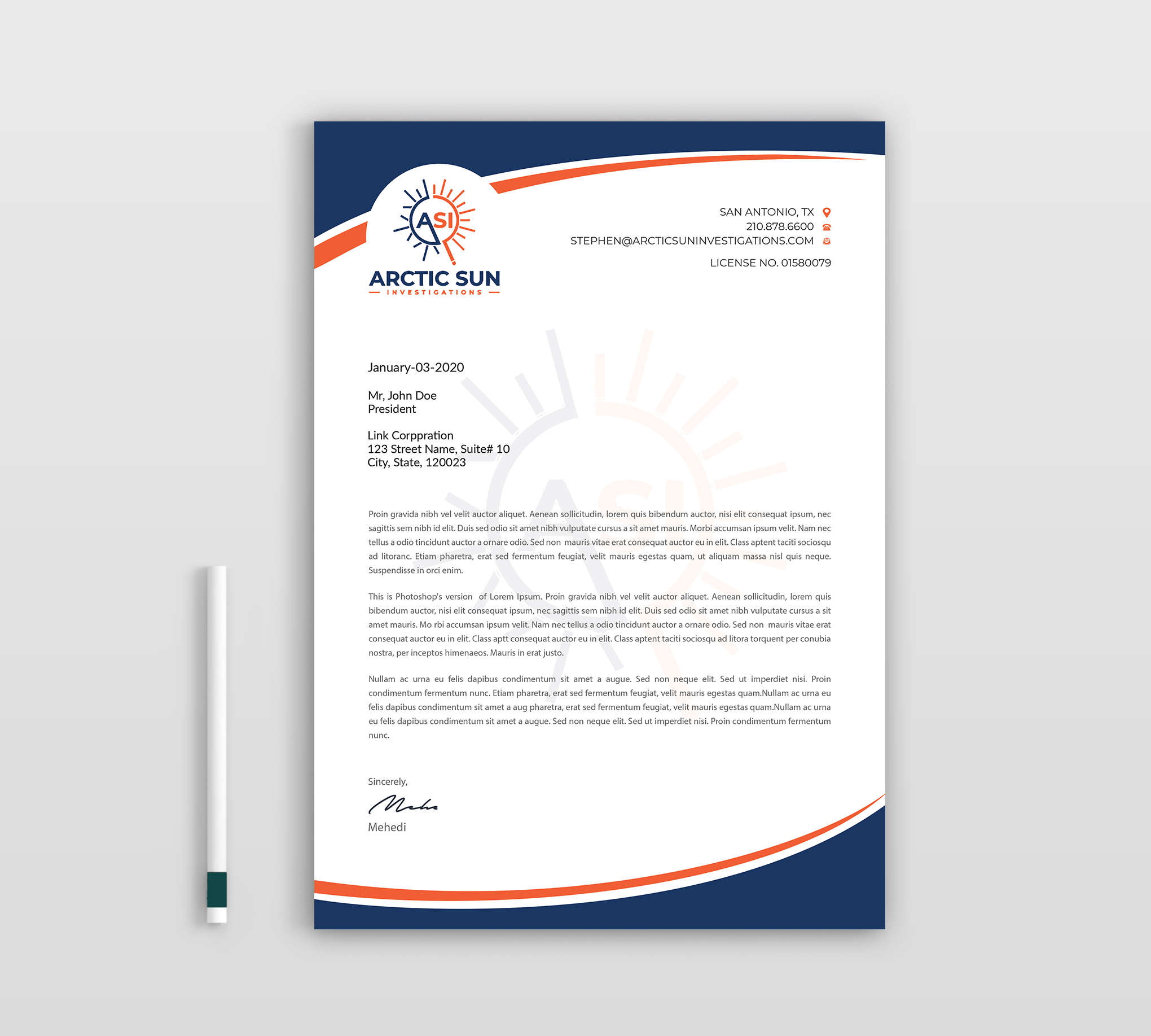 Letterhead Design by Expert Bappy for Della Casa Law Firm | Design #34025810