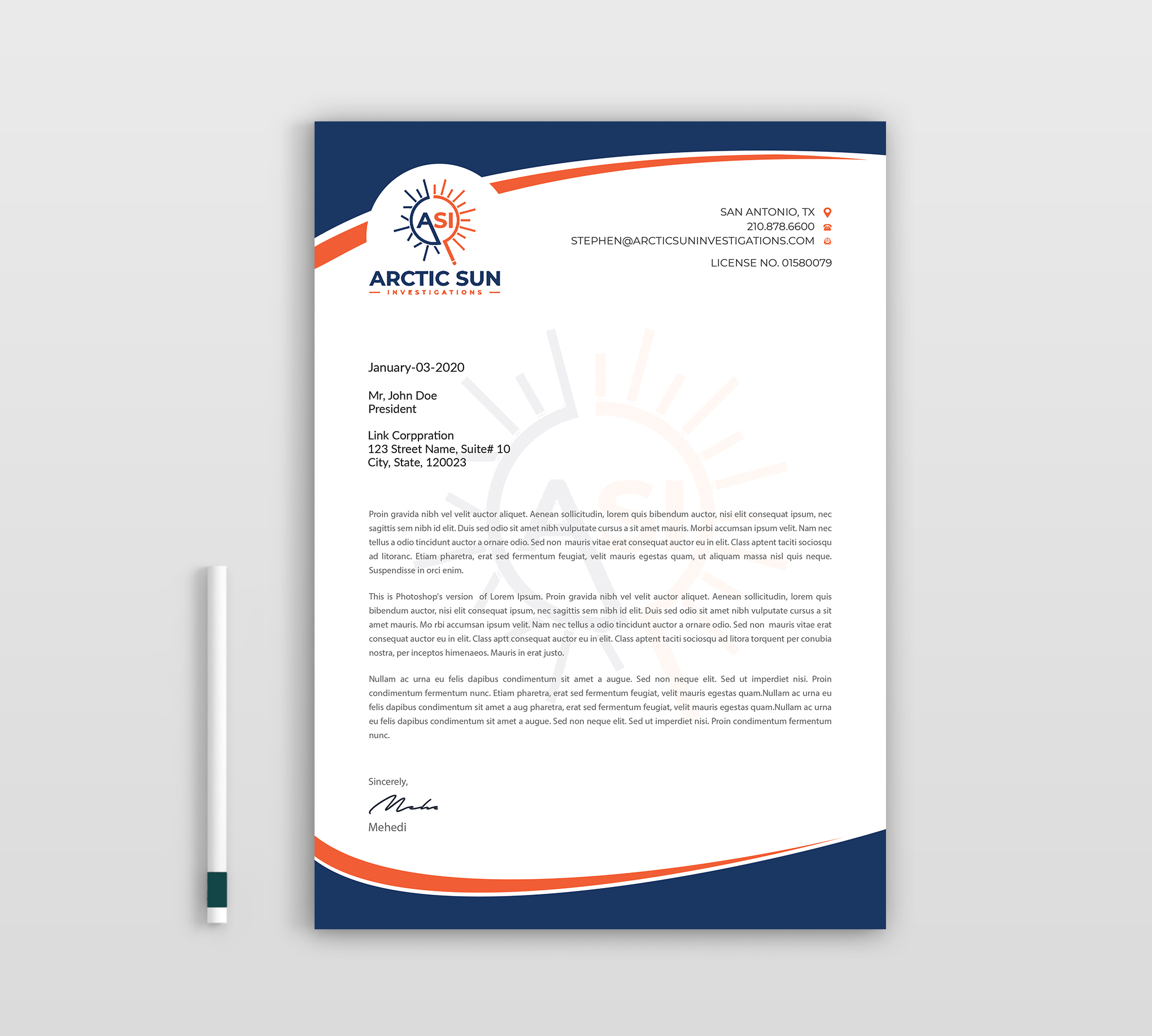 Letterhead Design by Expert Bappy for Della Casa Law Firm | Design #34025847
